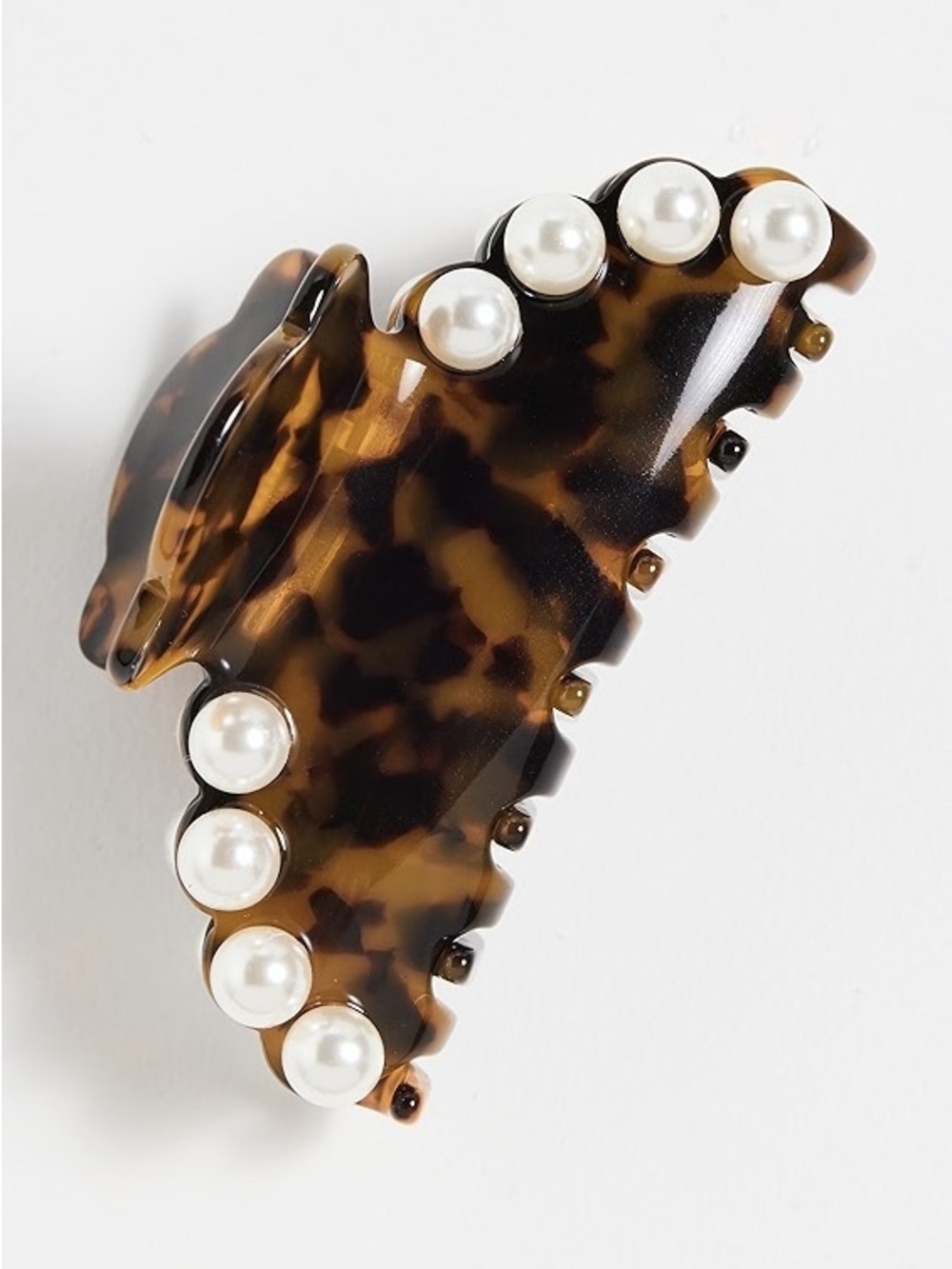 Lele Sadoughi Medium Pearl Claw Clip Brown Tortoise NWT